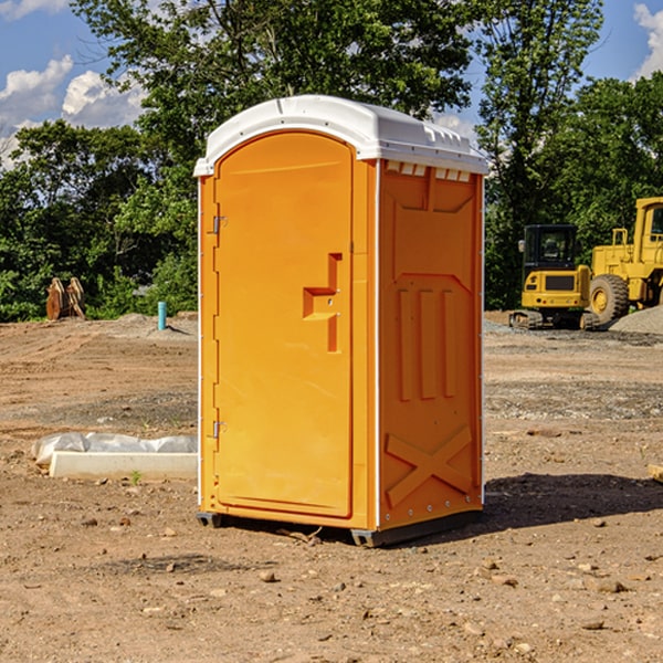 what is the cost difference between standard and deluxe portable restroom rentals in Frontier County